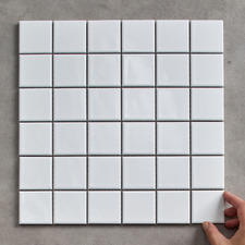 Sasha Gloss White Medium Square Porcelain Mosaic Tile