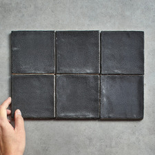 Naples Gloss Black Small Square Ceramic Tile