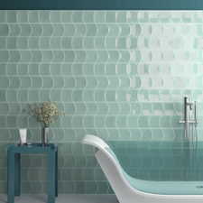 Riley Gloss Mint Wave Ceramic Tile
