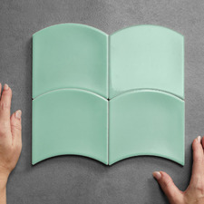 Riley Gloss Mint Wave Ceramic Tile