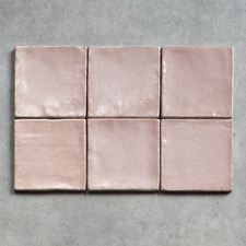 Naples Gloss Pink Small Square Ceramic Tile