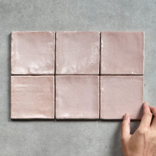 Naples Gloss Pink Small Square Ceramic Tile
