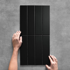 Hanna Matt Black Subway Ceramic Tile
