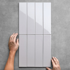 Hanna Gloss Light Grey Subway Ceramic Tile