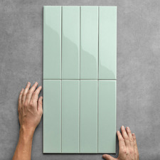 Hanna Gloss Pastel Green Subway Ceramic Tile