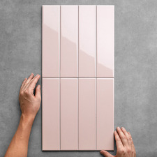 Hanna Gloss Pastel Pink Subway Ceramic Tile