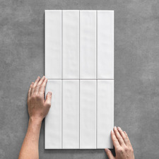 Hanna Matt White Structured Subway Ceramic Tile