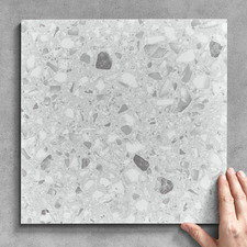 Lorenzo 300 x 300mm Matt Grey Terrazzo Look Porcelain Tile