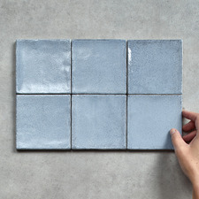 Naples Gloss Blue Small Square Ceramic Tile