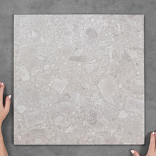 Marlo 450 x 450mm Grey Terrazzo Look Porcelain Tile