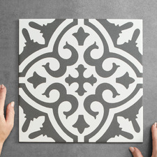 Camilla White & Black Decorative Porcelain Tile