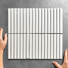 Akira White Kit Kat Porcelain Mosaic Tile