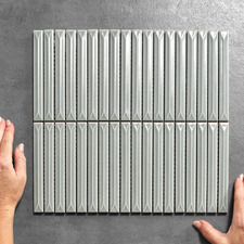 Akira Silver Sage Kit Kat Porcelain Mosaic Tile