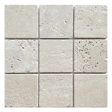 Apollo 100x100mm Tumbled Beige Square Marble Tile