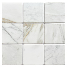 Apollo 100x100mm Tumbled Calacatta Gold Square Marble Tile