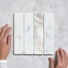 Apollo Tumbled Calacatta Gold Subway Marble Look Tile