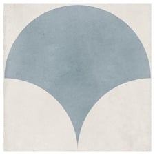 Nikos 200 x 200mm Matt Blue Large Fishscale Square Tile