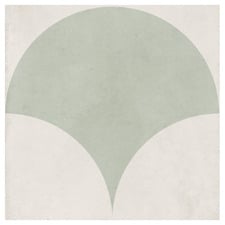 Nikos 200 x 200mm Matt Sage Large Fishscale Square Tile