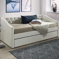 Oat White Allegra Sofa Single Daybed with Trundle