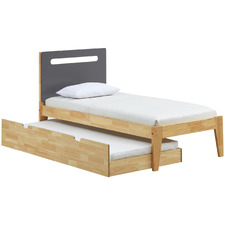 Natural & Charcoal Casla Bed Frame with Trundle
