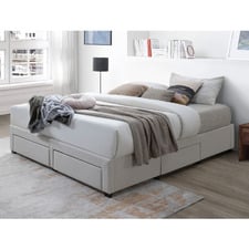 Oat White California King Bed Base