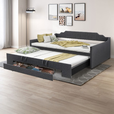 Grey Deidara Queen Daybed with Trundle & Storage