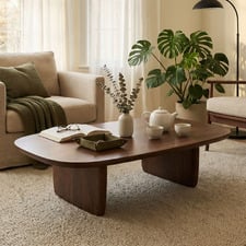 Korben Walnut Wood Coffee Table