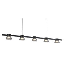 Rocket Iron & Glass Tri-Colour LED 5 Light Pendant