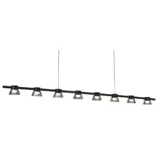 Rocket Iron & Glass Tri-Colour LED 8 Light Pendant