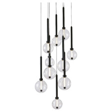 Meteor Glass 10-Light LED Round Pendant