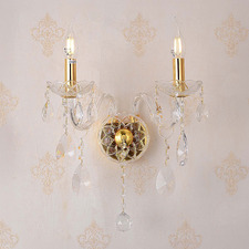 Bromley Crystal 2-Light Armed Wall Light