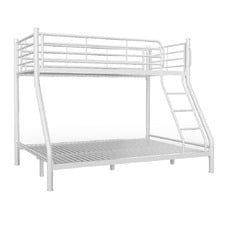 White Kingston Single Over Double Iron Bunk Bed