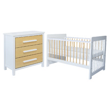 Sweet Pea 3 Piece Ella Chest of Drawers, Cot & Mattress Set