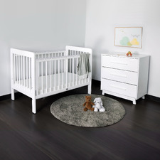 Sweet Pea 3 Piece Anita Chest of Drawers, Cot, & Mattress Set