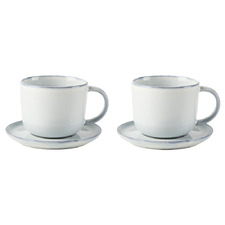 Bobbie 300ml Stoneware Teacups & Saucers (Set of 2)