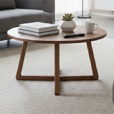 Elroy Round Oak Wood Coffee Table