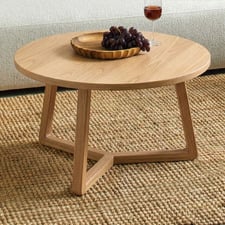 Dietrich Round Oak Wood Coffee Table