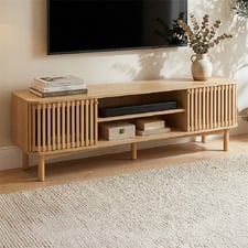 Carrie 2 Door Rubberwood TV Unit