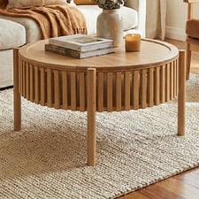 Carrie Round Rubberwood Coffee Table