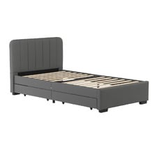 Quincy Faux Leather Bed with Drawers