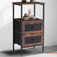 Luna 2 Drawer Rattan Bedside Table