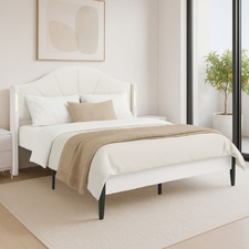 Stephie Faux Leather Bed Frame with LED