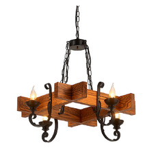 Arnie Pine Wood 4 Light Pendant
