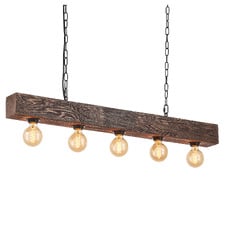 Buckley Pine Wood 5 Light Pendant