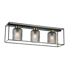 Simmons Iron & Glass 3-Light Flush Mount Ceiling Light