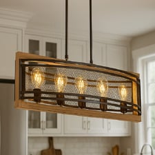 Caldwell Wood & Iron 5 Light Pendant