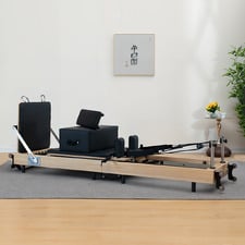 Nash Foldable Oak Wood Pilates Reformer Bed