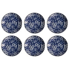 Tokyo Blue Sakura Round 16.5cm Porcelain Side Plates (Set of 6)