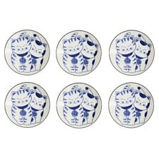 Kawaii Cat Neko 16.7cm Side Plates (Set of 6)