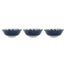 Flora Japonica Crane 21cm Porcelain Ramen Bowls (Set of 3)